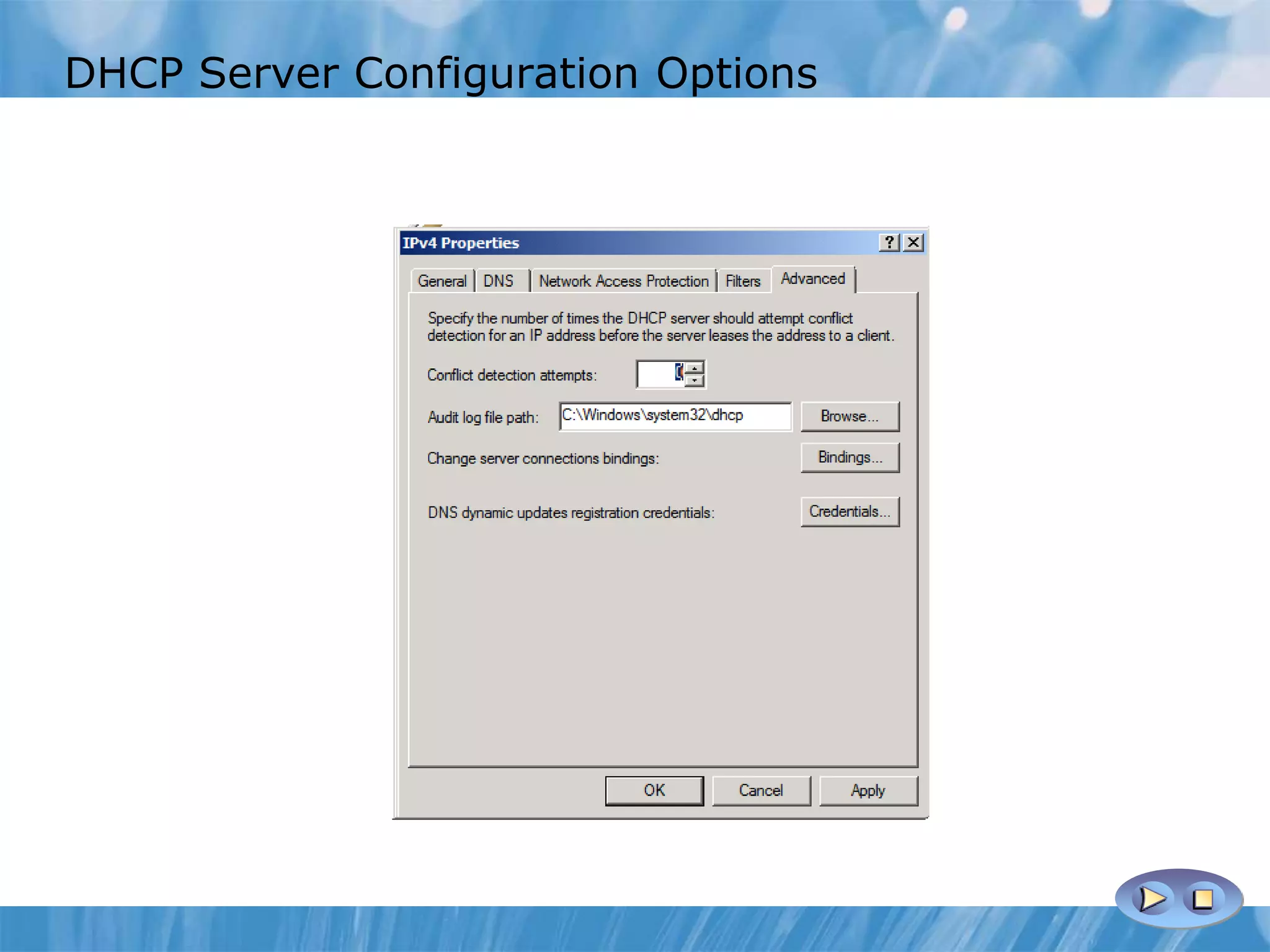 DHCP Server Configuration Options
 