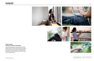 page 8
Image Credits: gettyimages.com
Peace of Mind:
Through location & Expression
These examples attempt to illustrate peace-of-mind
simply through the choice of location within the image.
A sense of security and comfort is displayed through
the character’s choice of location—their expressions
also do not reveal any cause for fear or alarm—peace
of mind through location.
peace of mind
 