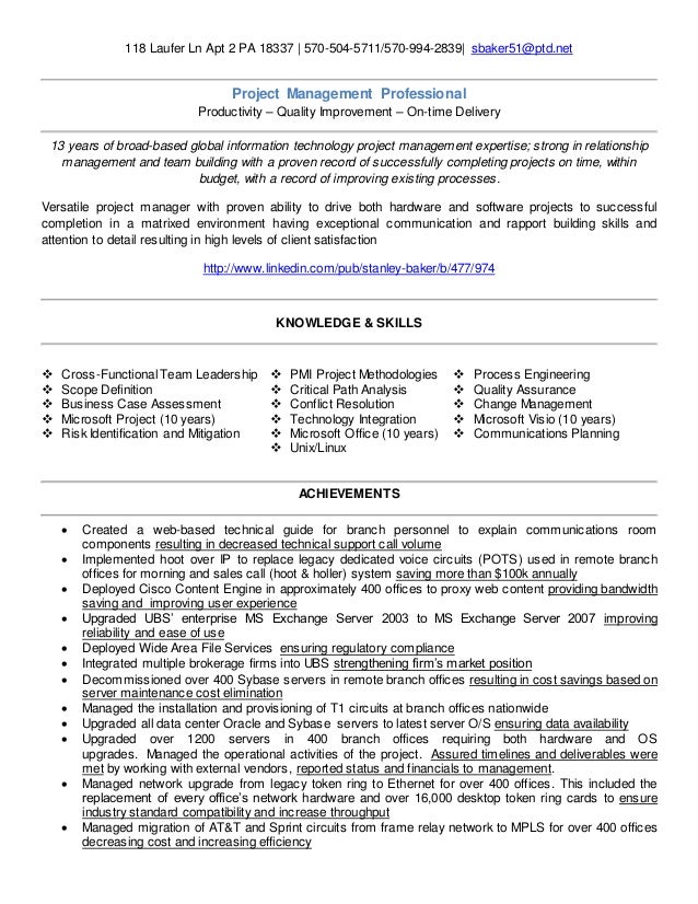 baker resume