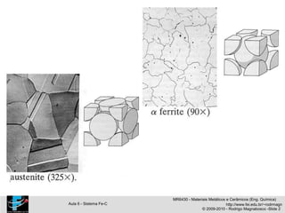 MR6430 - Materiais Metálicos e Cerâmicos (Eng. Química)
Aula 6 - Sistema Fe-C http://www.fei.edu.br/~rodrmagn
© 2009-2010 - Rodrigo Magnabosco -Slide 2
 