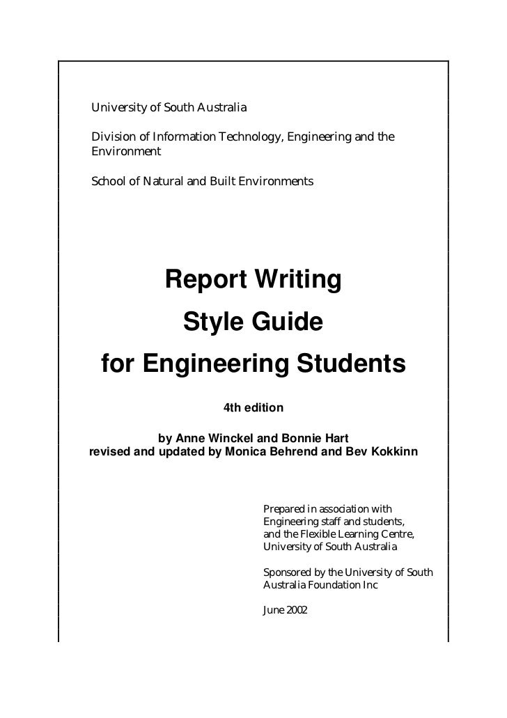 Report writing style indirect