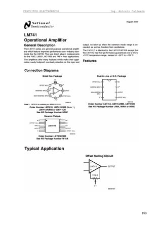 CIRCUITOS ELECTRÓNICOS Ing. Antonio Calderón
190
 