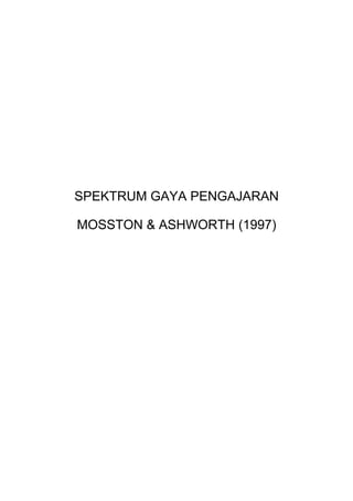 SPEKTRUM GAYA PENGAJARAN
MOSSTON & ASHWORTH (1997)

 