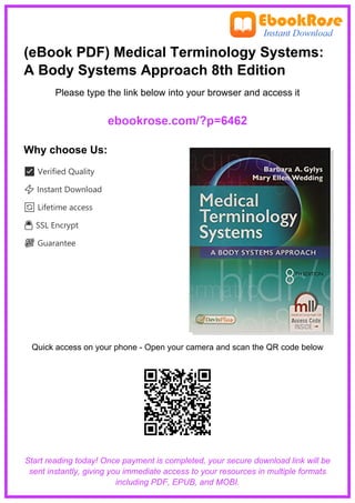Comprehensive Medical Terminology Systems: A Body Systems Approach 8th Edition | PDF