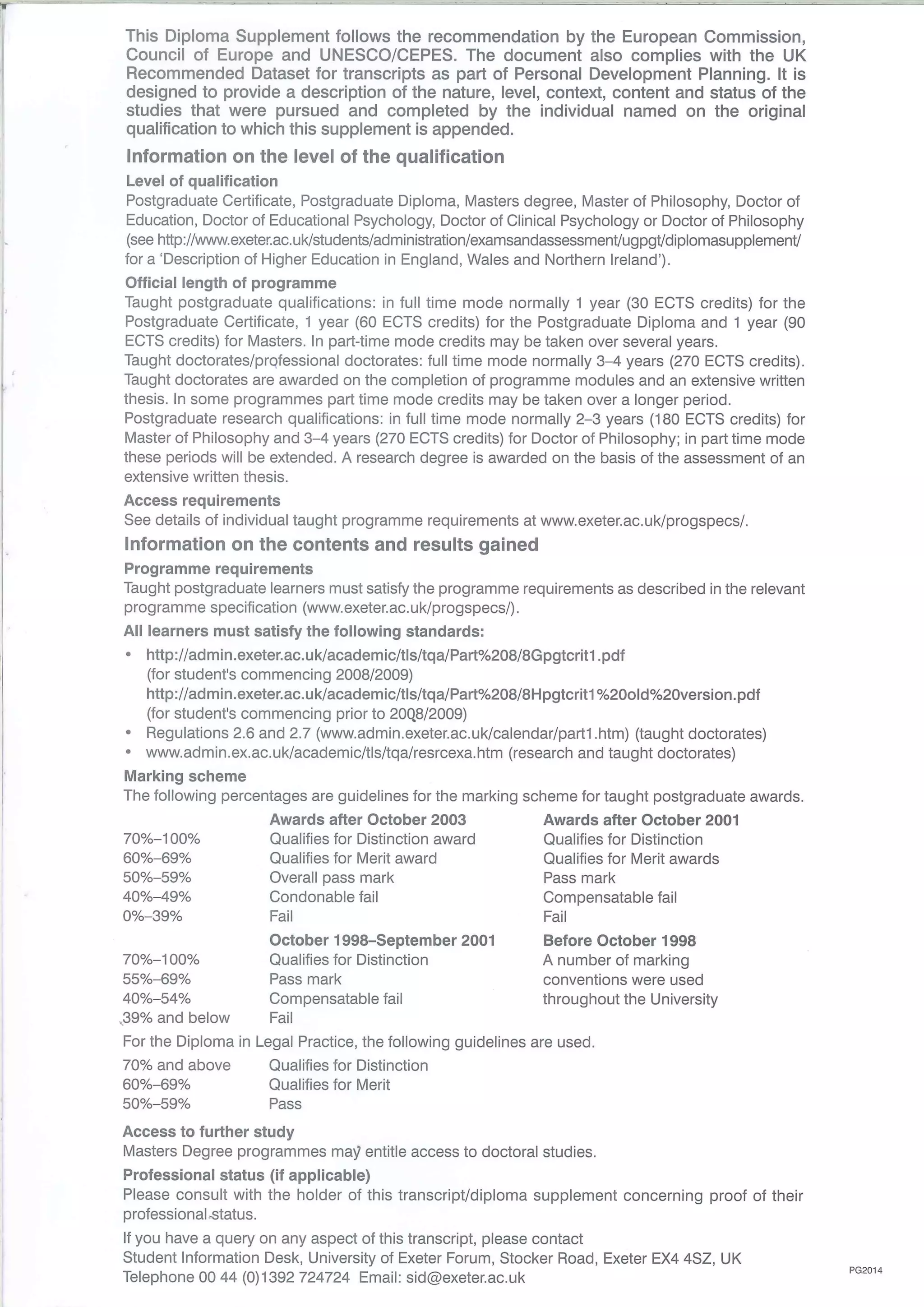 Master transcript | PDF