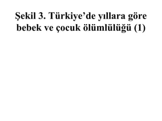 Şekil 3. Türkiye’de yıllara göre
bebek ve çocuk ölümlülüğü (1)
 