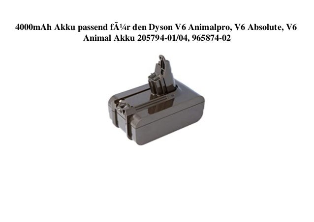 4000mAh Akku passend für den Dyson V6 Animalpro, V6 Absolute, V6
Animal Akku 205794-01/04, 965874-02
 