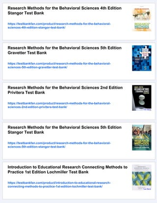 Introduction to Behavioral Research Methods 7th Edition Leary Test Bank ...