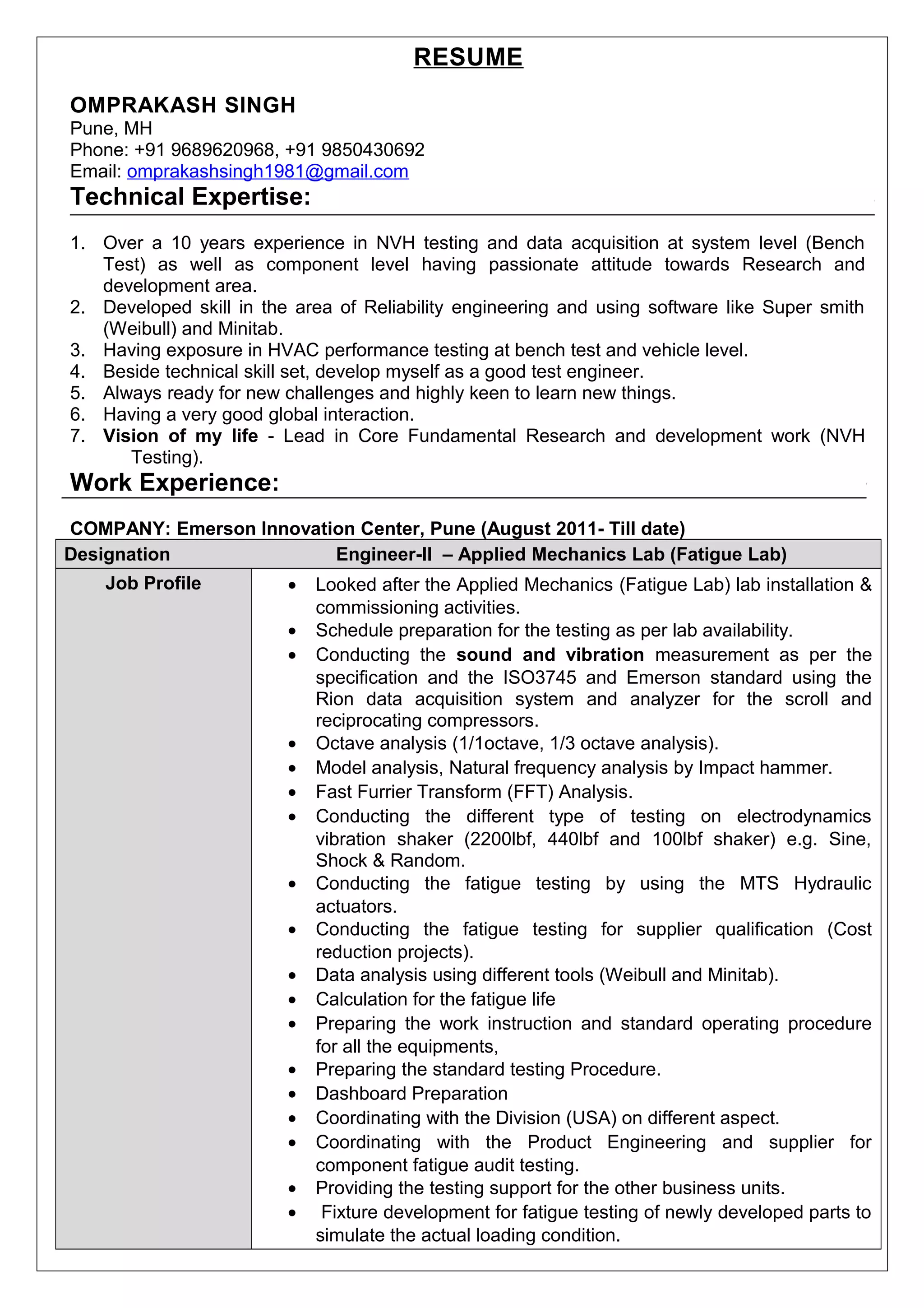 OMPRAKASH_Resume | DOC