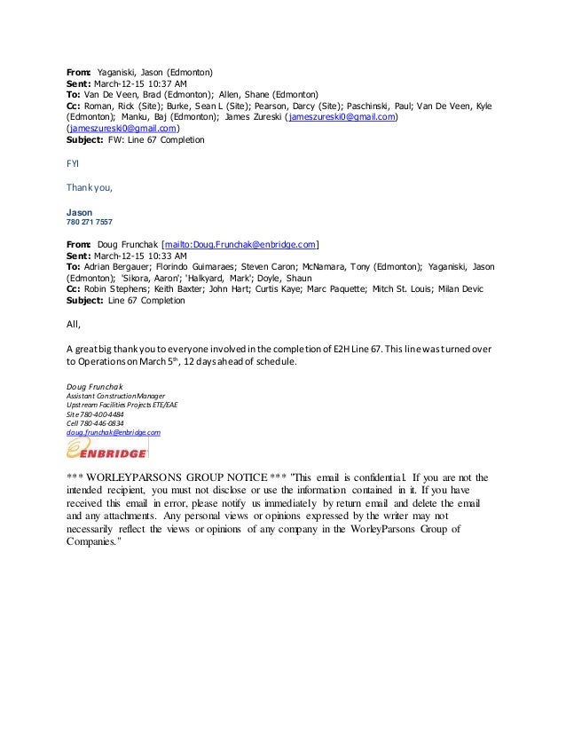 notice certificate b letter of Enbridge completion 67 for email Line you Thank early notice certificate b letter of Enbridge completion 67 for email Line you Thank early