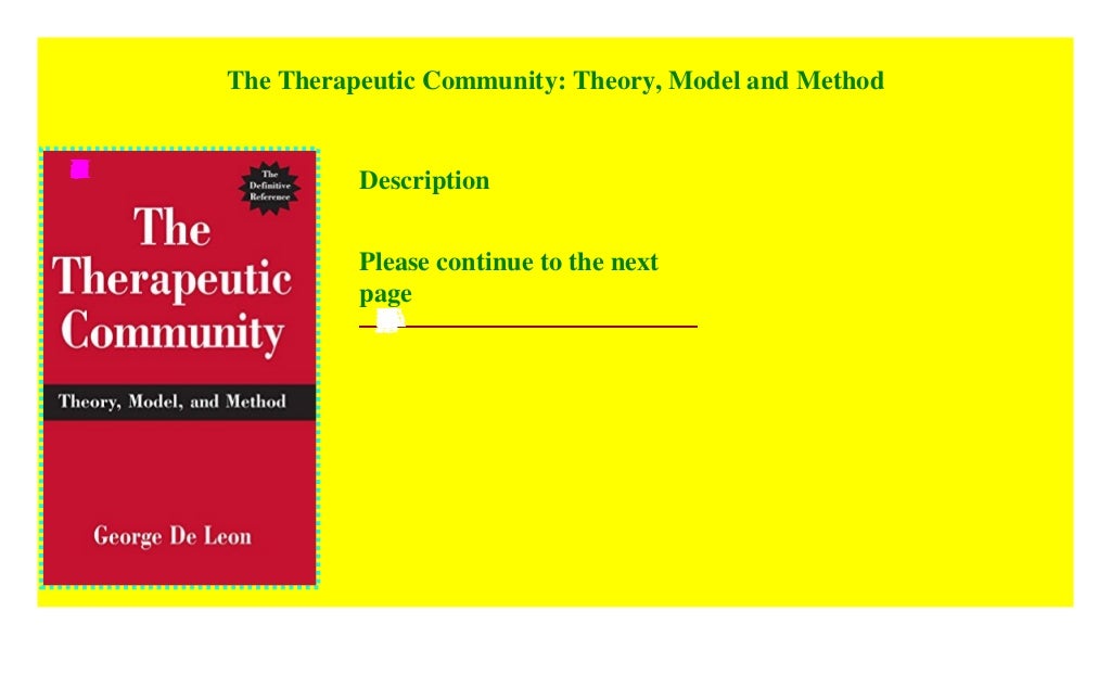 The Therapeutic Community Theory, Model and Method [download]_p.d.f