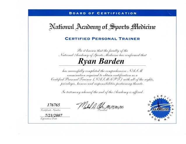 NASM- Certified Personal Trainer 