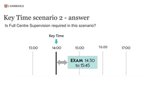 Key Time scenario 2 - answer
Is Full Centre Supervision required in this scenario?
 