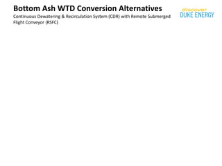Bottom Ash WTD Conversion Alternatives
Continuous Dewatering & Recirculation System (CDR) with Remote Submerged
Flight Conveyor (RSFC)
 