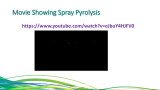 Movie Showing Spray Pyrolysis
https://www.youtube.com/watch?v=eJbuY4HJFV0
 