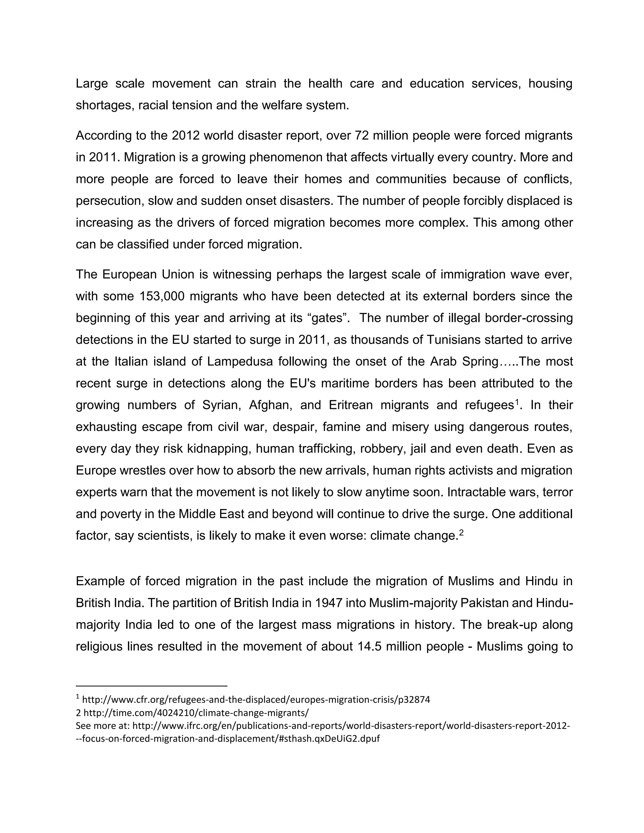 Voluntary and Forced Migration | PDF
