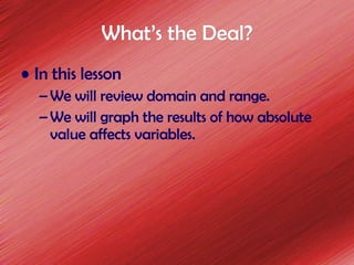 6 4 Absolute Value And Graphing | PPT