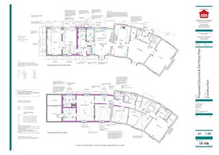 Date
Client
ProjectPhase
Revision 0
Architectural Design
& Draughting Services
Date
1:50A1
Project
Tel : 01904 762691
Mobile: 07913 295205
Email: info@addsyork.co.uk
Web: www.addsyork.co.uk
All Dimensions in millimetres unless
otherwise stated
This drawing must not be re-issued,
loaned or copied without the
permission of ADDS
Tel: 01904 762691
Drawn By
Paul Roberts
Drawing
Rev
Drawing Number
Construction
February 2015
Mr & Mrs I Bancroft
Corner Cottage
5A Main Street
Wilberfoss
York YO41 5NP
15-106
Two storey side extension with
attached Garage
ProposedGround&FirstFloorPlan
Sheet 3 of 6
750
750
750
Ensuite
Cupbd
750
750
Bathroom
750
down
Cupbd
removewall
Remove door
& block up
750
750
750
750
750
Master Bedroom
Store
Bedroom
2
Bedroom 3
Bedroom 4
Proposed First Floor Plan
750
WC
Roof Void
2430
2635
5190
3415
3150
2645
Bedroom 5
3200
New stud wall
New stud wall
Newstudwall
New stud wall
LINTELS
Lintel No. LengthType
Catnic steel lintels to be used above all openings.
Sizes as indicated and shown in the table below. Ensure all
lintels are installed in strict accordance with the manufacturers
recommendations, have dpc fitted above and have a min.
150mm end bearing.
CN71A 1200mm
CG90/100 1950mm
CG90/100 1200mm
1, 2
New stud wall
New Velux roof window
Size Code C02
550x780
Position to be determined on-site
Make new
opening
900wide
New window
Size 1200 x 1050
Remove window
& block up with
cavity wall
construction
This window to be centred
in-line with window opening
below
New window
Size 1200 x 1050
opaque glazing
This window to be centred
in-line with Garage Door
opening below
New window
Size 1200 x 1050
12101210 12102353 2353
700830
Fit mechanical extract ventilation
fan to Ensuite capable of extracting
at least 30 l/sec. and achieving a
rate of at least 3 air changes per
hour. Ventilation to comply with
recommendations of Approved
Document F1 of the Building
Regulations
It is the responsibility of the
contractor to discuss with the client
the exact location and make/type
of fittings required for the new
Ensuite
EW
EW
EMERGENCY EGRESS WINDOWS
All windows marked are to be suitable for
escape purpose and must have a clear
opening of not less than 0.33m2 and have a
minimum opening width of 450mm min. and a
minimum opening height of 750mm min.
Bottom of opening to be 600mm min. and
1100mm max. above floor level. Window to
have non-locking ironmongery.
EW
EW
EW
smoke detectorsmoke detector
Fit mechanical extract ventilation
fan to WC capable of extracting
at least 30 l/sec. and achieving a
rate of at least 3 air changes per
hour, and may be operated
intermittently with 15 mins overun.
Ventilation to comply with
recommendations of Approved
Document F1 of the Building
Regulations
All smoke
detectors to be
mains operated
and interlinked
New
door
New
door
New
door
New
door
New
door
New
door
750
smoke detectorsmoke detector
Ensuite
Dressing
FD30s
EW
1210
This edge to line up with edge
of Door opening below
New window
Size 1200 x 1050
New SVP
New stud wall
TV
TV
Water tank
above
Before removing wall check out
support for water tank above
and strengthen if required
DO NOT SCALE DRAWING - WORK TO FIGURED DIMENSIONS IN ALL CASES
750 75
0
750
Lounge
Dining Room
Kitchen
Lobby
Porch
up
New patio door
Fridge/Freezer
Proposed Ground Floor Plan
750
WC
750
750
Cupbd
2525
Utility
91024402440
5790
(sameasexistingGaragelength)
Re-use existing
Garage window
675
New window & door
1585
Re-use existing
Garage window
2015 910910
New window
Size 900 x 750
1340
New window
Size 1200 x 1050
Re-use existing timber lintel above
garage door openings
(to be structurally verified by Engineer)
2515
300
2762300
Garage Garage
1
2 3 4
5
250900
Remove section of
masonary wall
New
door
New
door
Breakfast Room
Remove stud wall
215
Ext. light with PIR
Ext. light with PIR
ExtentofexistingGarage
Ext. light with PIR
high
Double 13A socket
Light switch
Power supply for
Garage Door
Study
1625 1600
Light (to clients choice) TV
high
vent
Check integrity of floor above
on-site before removal
910665 2450 440 2450 665 1210 553
Ext. light with PIR
New boiler
location
New IC
Exist. gully
Exist. IC
Exist. IC
New foul water pipe
Connect new gully for grey water
waste to main foul water drains. To
be determined on site and
approved by the LA Building
Inspector
IMPORTANT NOTE:
Prior to removal of any walls to form openings, investigation must
be made on site to ascertain the requirements for structural
support above the openings. Prior to any work being carried out
consultation must be made with ADDS and the Local Authority
Building Inspector. All work is to be in accordance with the current
Building Regulations and approved on site by the Local Authority
Building Inspector.
smoke detectorsmoke detector
smoke detectorsmoke detector
EW
Heat Detect.
Heat detector to
be interlinked into
new smoke
detection system
Fit mechanical extract ventilation
fan to Kitchen capable of
extracting at least 60 l/sec. or 30
l/sec. cooker hood. Ventilation to
comply with recommendations of
Approved Document F1 of the
Building Regulations
All smoke
detectors to be
mains operated
and interlinked
FD30s
1565
Ensure min. 100mm step
down to garage
Setting out of proposed extension
is to suit 215 x 102 x 65 bricks with
10mm mortar joints
TV aerial pointTV
24001115
Tallcupboards
750
Ext. light with PIR
PS1
PS2
BEAMA
span=2550
Build in cupboards
to clients choice
Beam & Padstone details
For full details see Engineeers Report
This drawing to be read in
conjunction with Structural Engineers
detail and calculations
Beam A
Newblockwall
3623
3415
TV
EW
1210
New window
Size 1200 x 1050
This window to be centred
in-line with Patio Door
opening below
300
553
Build solid
brickwork pier
8001022
6
16501465
4, 6
7
8
9
10
11
12
13
3, 5, 7, 9, 12, 13
CG90/100 1500mm
CN102 1200mm
CG90/100 2700mm
10
11
8, 9
BEAM B
span = 2450 span = 2450
BEAM C
Beam B
PS3 PS4
PS5
PS6
Padstones
Contractor to check beam
lengths on site before ordering
steelwork
PS 1
PS 2
300 x 100 x 145 cut from Naylor R6 Lintel
300 x 100 x 145 cut from Naylor R6 Lintel
Beam C
300 x 100 x 145 cut from Naylor R6 Lintel
300 x 100 x 145 cut from Naylor R6 Lintel
PS 3
PS 4
STRUCTURAL STEELWORK (Fire protection)
Exposed structural steelwork to achieve half hour fire resistance
through encasing with 2 layers of 12.5mm plasterboard.
NOTES:
1. All steel to be grade S275JR or S355JR
2. All steel to be cleaned to SA2 & shop painted with 2 coats HBZP
primer to a total DFT of 150 microns
3. Steel beams to be site painted with 2 coats of bituminous paint
before being installed
4. All concrete to padstones to be grade C30
5. Beam bearings as shown on Engineers Report
6. Site measure all clear opening widths before fabricating
steelwork
7. All propping, needling & temporary works by building contractor
300 x 100 x 145 cut from Naylor R6 Lintel
300 x 100 x 145 cut from Naylor R6 Lintel
PS 5
PS 6
New door
30min. fire
rated &
surround.
Exterior grade
New door
30min. fire
rated &
surround.
Exterior grade
mains water stopcock
Fit outside tapNew
gully
New window
Size 900 x 1050
New SVP
Connection to existing foul
water drainage system is to be
determined on site and
approved by the LA Building
Inspector
Fit mechanical extract ventilation
fan to Utility Room capable of
extracting at least 30 l/sec. and
achieving a rate of at least 3 air
changes per hour. Ventilation to
comply with recommendations of
Approved Document F1 of the
Building Regulations
It is the responsibility of the
contractor to discuss with the
client the exact location and
make/type of fittings required for
the new Utility
Location of new SVP to be
determined on-site and
approved by the LA Building
inspector
7000wideraft
2975 wide raft
New raft foundation
over this area. See
separate Engineers
detail
127 x 76 x 13 UB x 2750mm long
152 x 89 x 16 UB x 2650mm long
178 x 102 x 19 UB x 2650mm long
Remove existing window and
fit Patio Door set to match
existing Dining Room
Ensure continuous cavity
between new and existing
structure
Ensure continuous cavity
between new and existing
structure
Ensure continuous cavity
between new and existing
structure
Ensure continuous cavity
between new and existing
structure
This wall
 