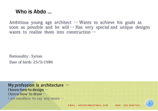 Abdo Awad Daef Allah Portfolio | PDF