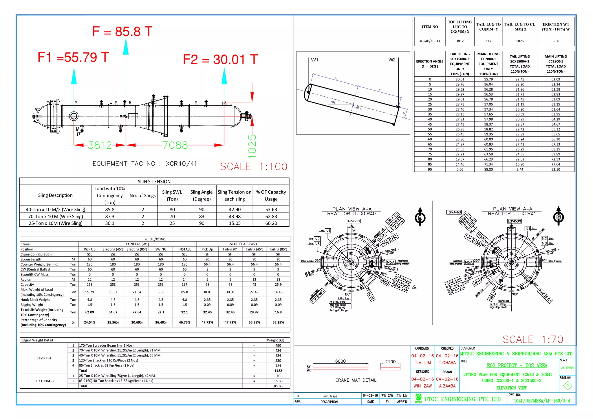 Lifting Plan for INSTALLATION XCR40 & XCR41 by using Crawler Crane ...