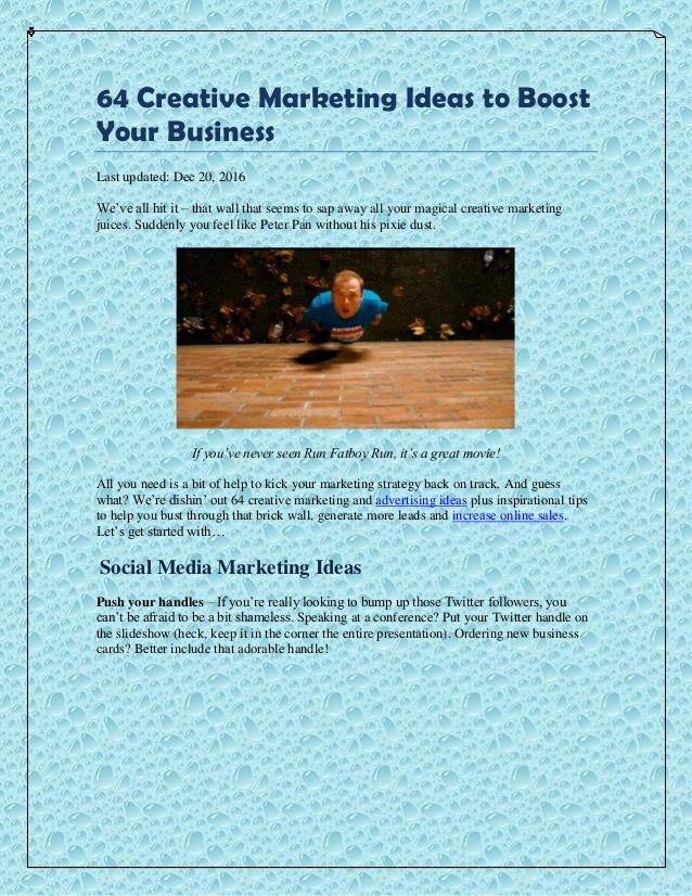 64 creative marketing ideas to boost your business