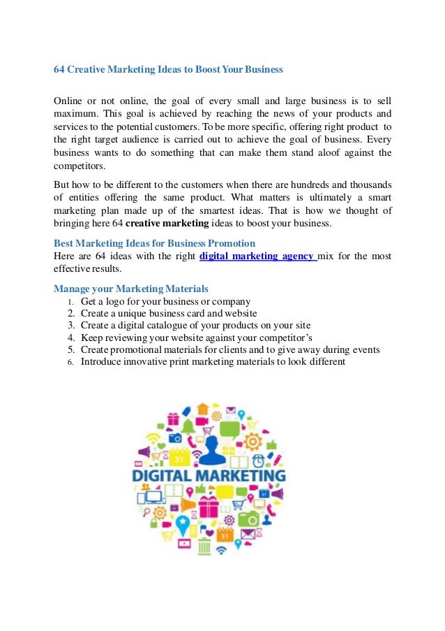 64 creative marketing ideas to boost your business