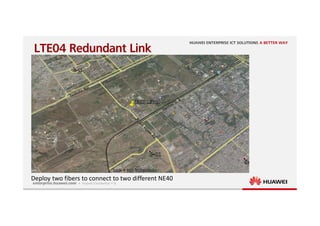 6
LTE04 Redundant Link
Deploy two fibers to connect to two different NE40
 