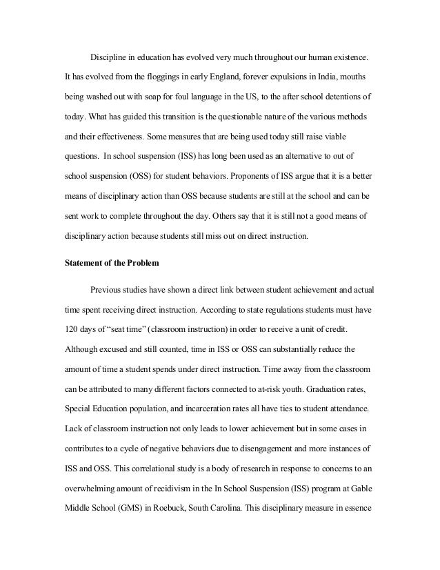 Suspending Iss Research Study