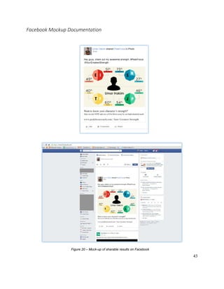 43
Facebook Mockup Documentation
Figure 20 – Mock-up of sharable results on Facebook
 