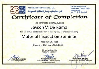 5_Material Inspection-Seminar