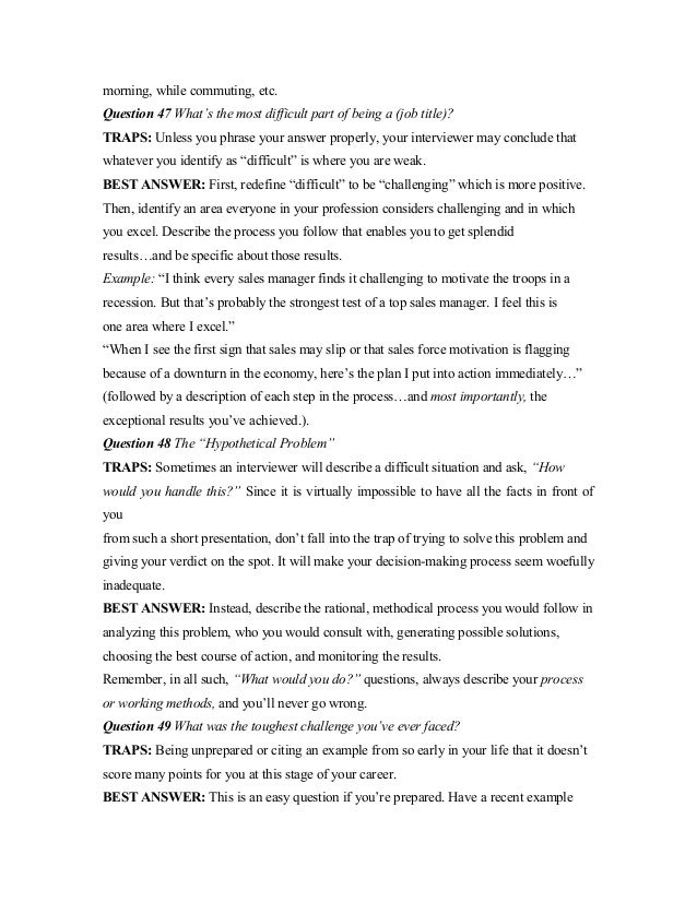 interview questions difficult situation