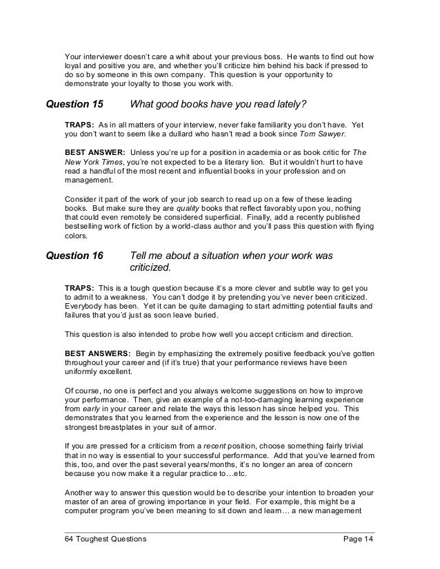 interview suggestions
