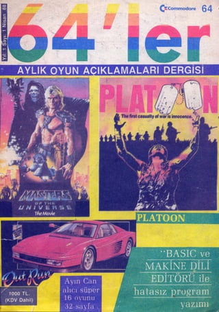 64ler Dergisi - Nisan 1988 - Sayı 01 - Commodore 64
