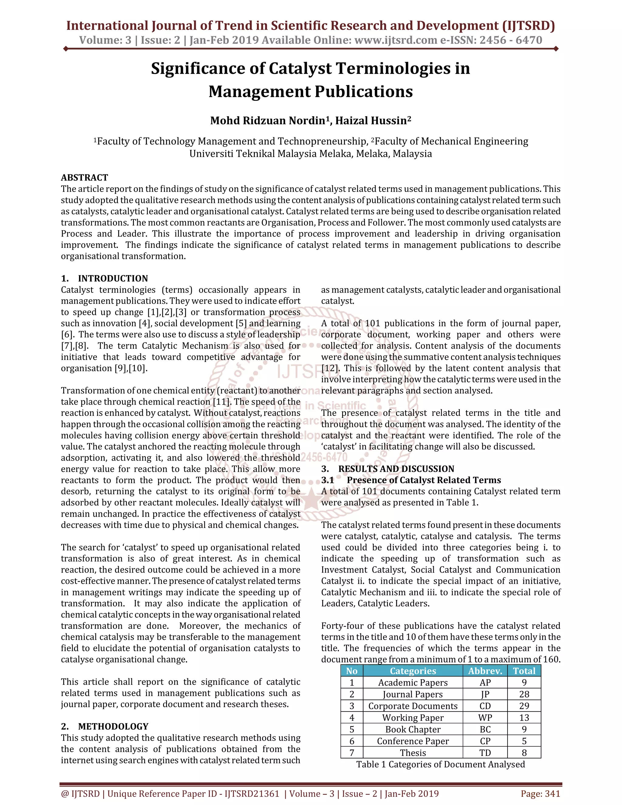 Significance Of Catalyst Terminologies In Management Publications PDF significance-of-catalyst-terminologies-in-management-publications-pdf