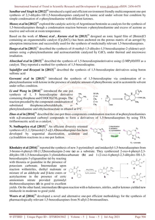 Synthesis of 1,5 Benzodiazepines A Review | PDF