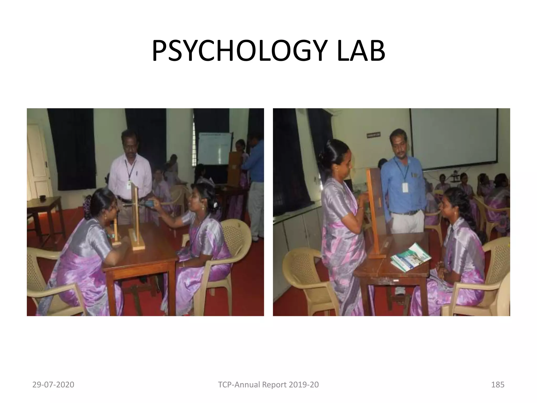 PSYCHOLOGY LAB
29-07-2020 TCP-Annual Report 2019-20 185
 