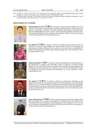 Development and instrument validation of Indonesian achievement ...