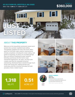 List listed in Westfield, MA - 65 Old Farm Rd - Open House