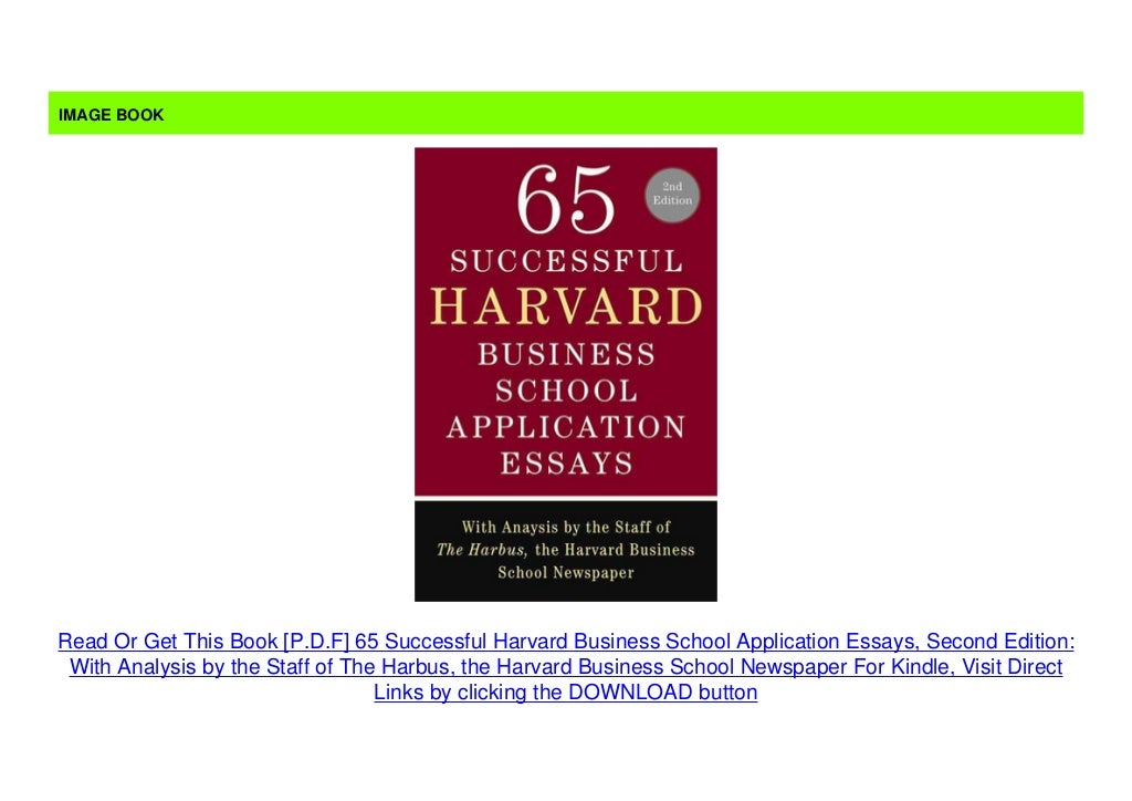 [P.D.F] 65 Successful Harvard Business School Application Essays
