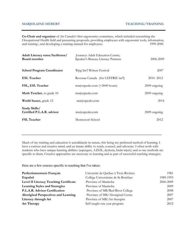 TEACHING RESUM PDF Teaching resum pdf