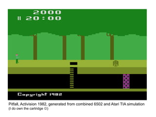 Pitfall, Activision 1982, generated from combined 6502 and Atari TIA simulation
(I do own the cartridge )
 