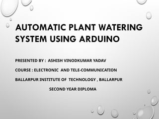 Automatic Plant Watering System Using Arduino for Efficient Irrigation ...