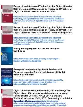 Digital libraries : interoperability and uses 1st Edition Papy | PDF