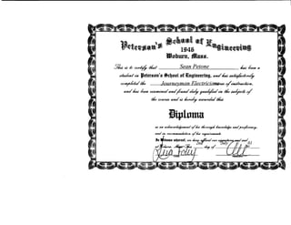 Journeyman Electrician Certificate