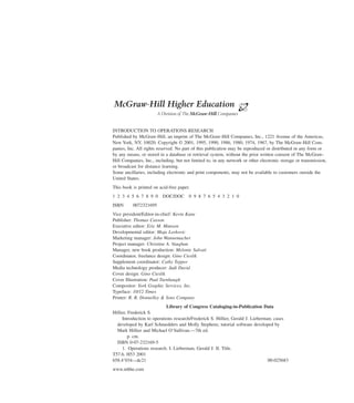 Introduction to operations research 7ed Edition Hillier F. | PDF