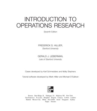 Introduction to operations research 7ed Edition Hillier F. | PDF