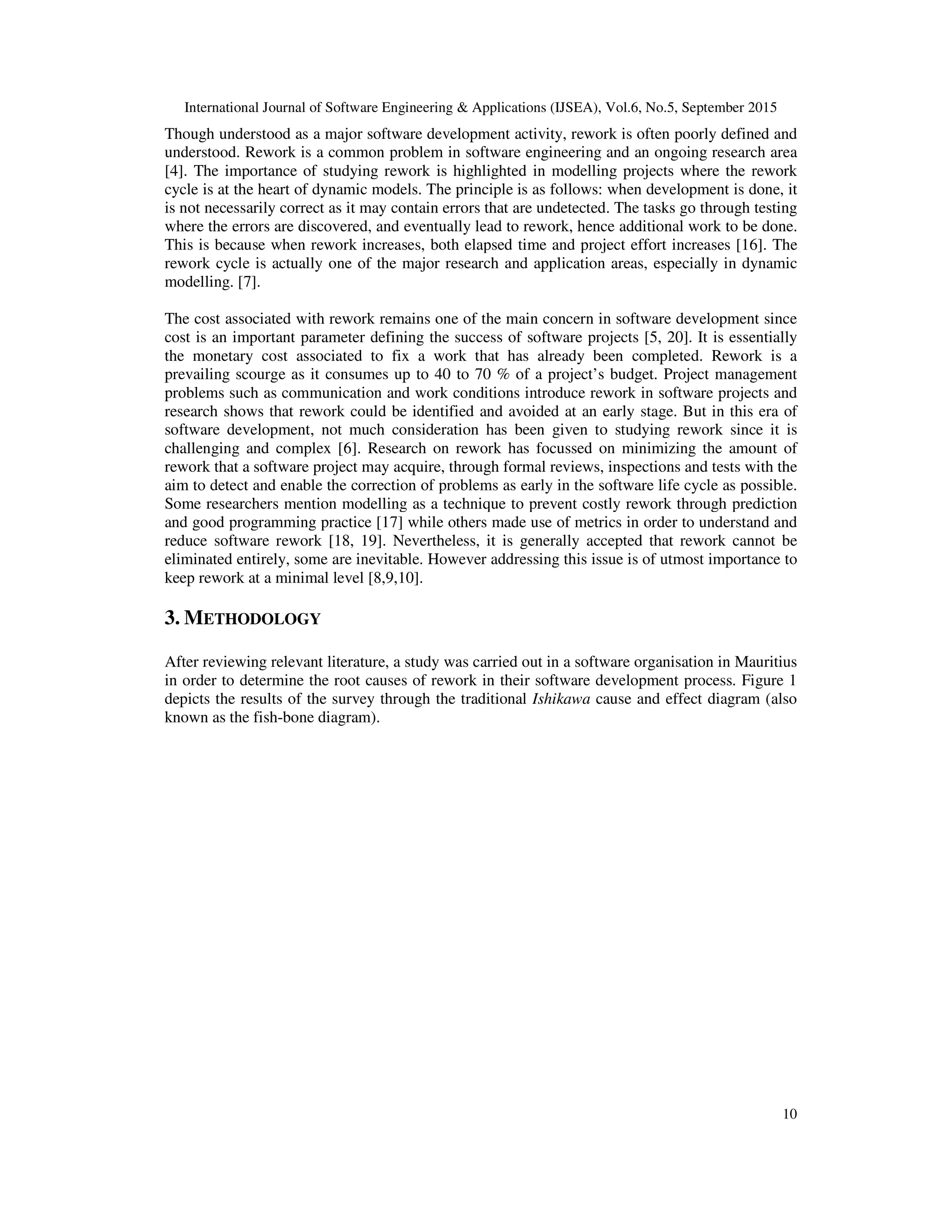 STRATEGIES TO REDUCE REWORK IN SOFTWARE DEVELOPMENT ON AN ORGANISATION ...