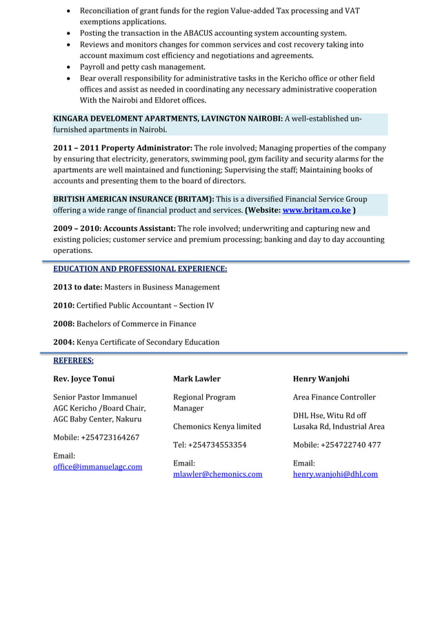 GIDEON KIPROP KERICH C.V