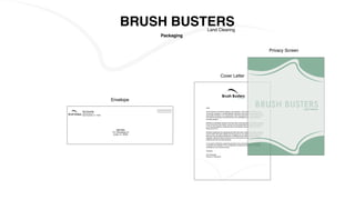 BRUSH BUSTERSLand Clearing
Packaging
Envelope
Privacy Screen
Cover Letter
Land Clearing
Don Schroeder
1506 O’brien Dr
New Braunfels, Tx, 75249
Jane Doe
1211 Woodslope Dr
Austin, Tx, 76556
Land Clearing
Hello
As the Director of the Brush Busters Land Clearing, I work closely with many of the
community volunteers. I consider Michael Thomas to be one of the most studious and
responsible members of our organization. After three years time, I have come to know
him well and would like to recommend him as a candidate for your undergraduate
business program.
Michael is a dedicated member of the Bay Area community and has donated countless
hours of his time to the Center. He has not only worked with members of the communi-
ty, he has also helped to implement plans and programs that will enrich the lives of
those around him.
Michael's leadership and organizational skills have been invaluable to these programs,
most of which have been started from the ground up. For example, the children of the
Bay Area are now able to benefit from a multitude of new after-school and tutoring
programs, while the elderly members of our community can now apply for grocery
deliveries that did not exist previously.
In my opinion, Michael's unwavering devotion to his community exemplifies strong
moral fiber and character. He is a trustworthy individual and would be an excellent
candidate for your business school.
Sincerely,
Don Schroeder
Director of Operations
BRUSH BUSTERSLand Clearing
 