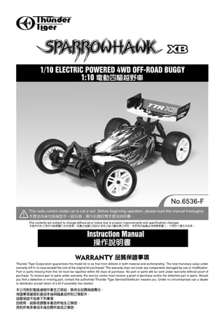 Manuale Sparrowhawk XB 4WD 1:10 Off-Road Buggy